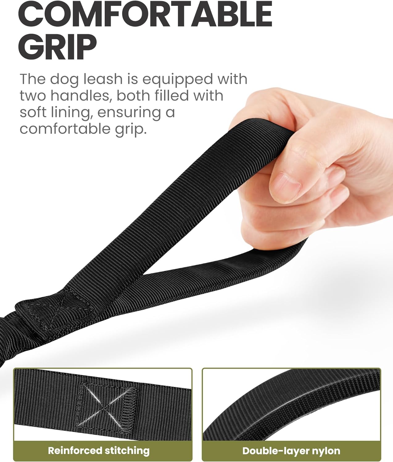Correa elástica para perro OutdoorMaster, correa para perro de alta resistencia con absorción de impactos, 2 - Imagen 5 de 7