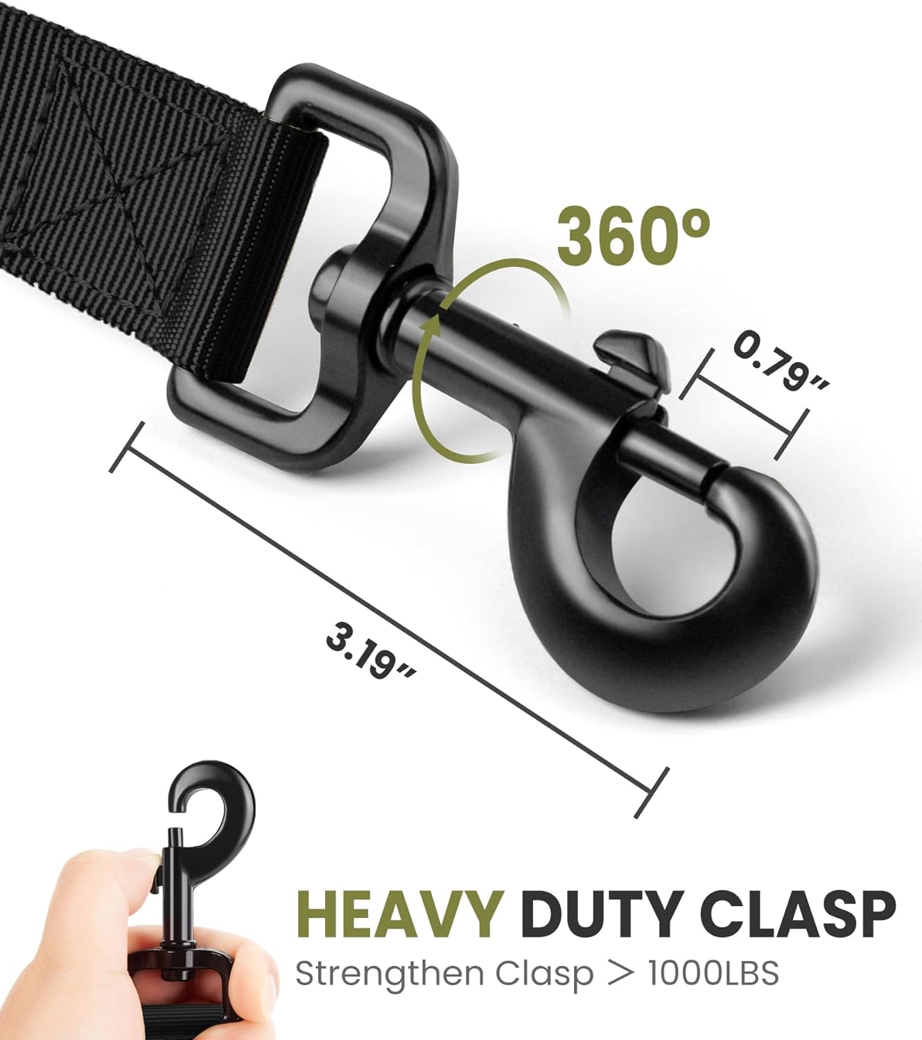 Correa elástica para perro OutdoorMaster, correa para perro de alta resistencia con absorción de impactos, 2 - Imagen 6 de 7