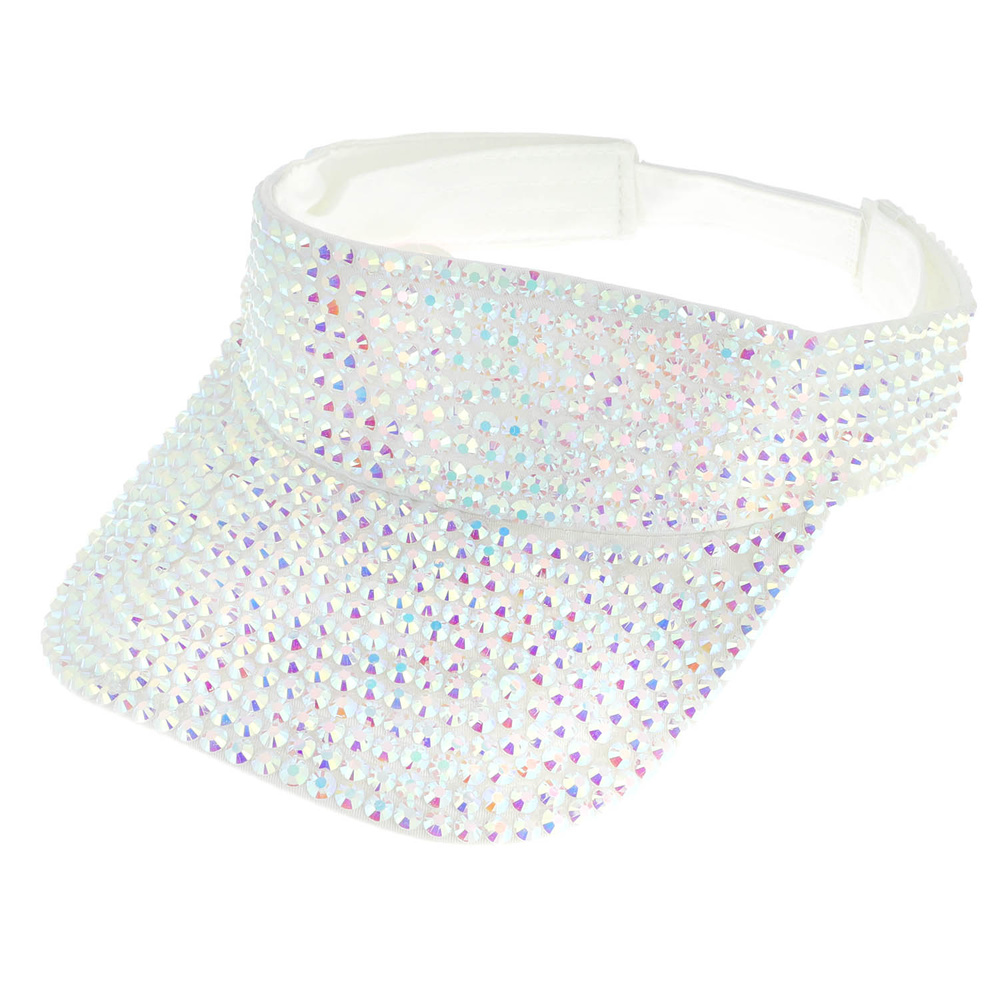 Top Headwear Women's Full Rhinestone Visor, Bling Sun Hat - Picture 7 of 7