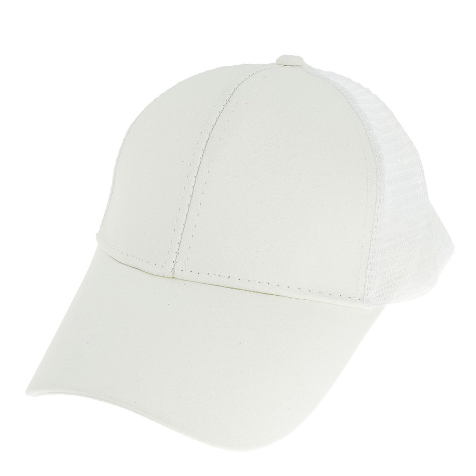 Top Headwear Fashion Glitter Mesh High Bun Ponytail Trucker Hat