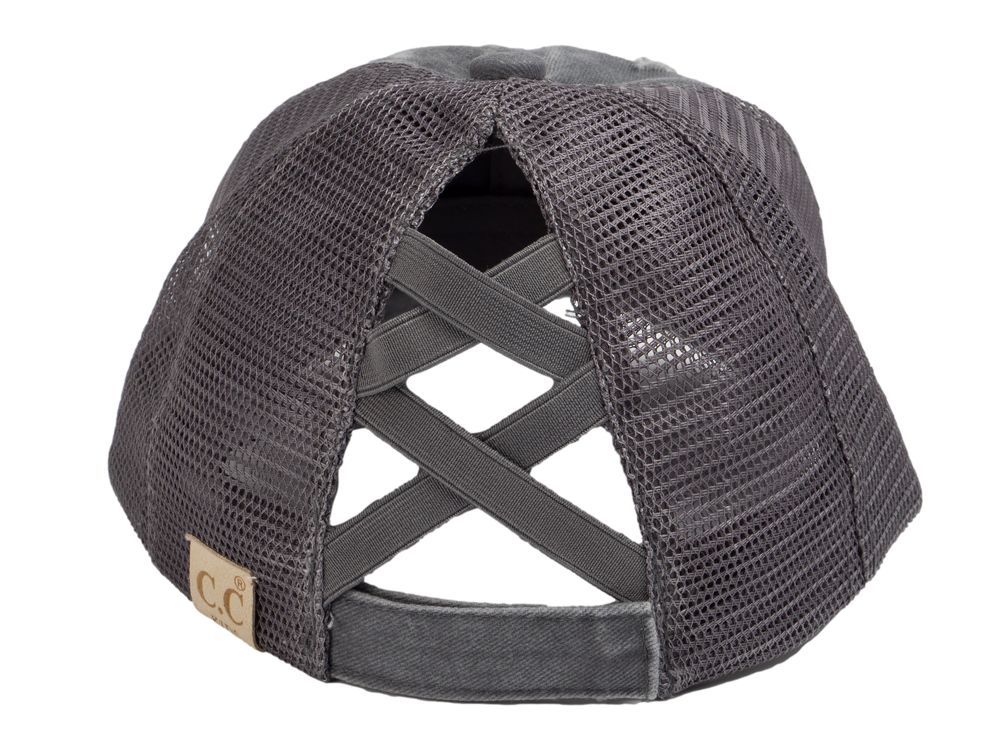 C.C Girls Smile Embroidered Criss Cross Cap Ponytail Hat - Picture 8 of 20