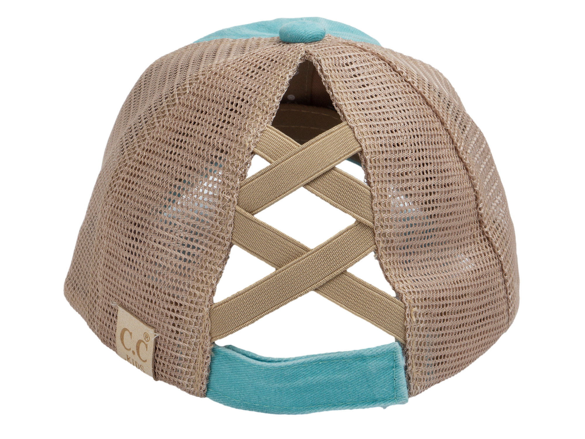 C.C Girls Smile Embroidered Criss Cross Cap Ponytail Hat - Picture 12 of 20