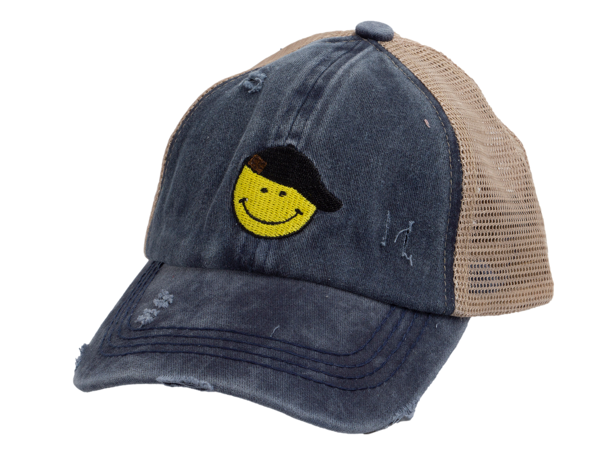 C.C Girls Smile Embroidered Criss Cross Cap Ponytail Hat - Picture 14 of 20