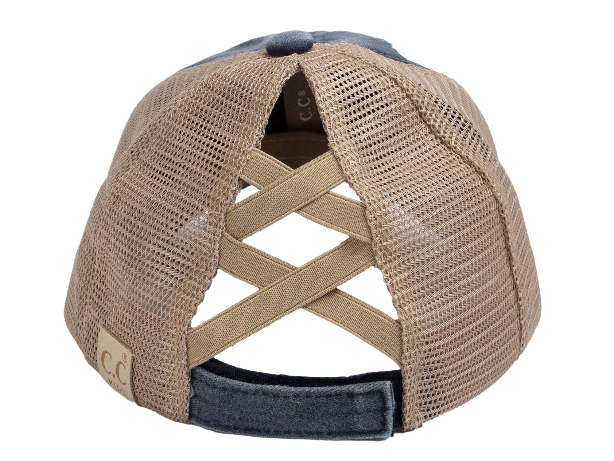 C.C Girls Smile Embroidered Criss Cross Cap Ponytail Hat - Picture 16 of 20