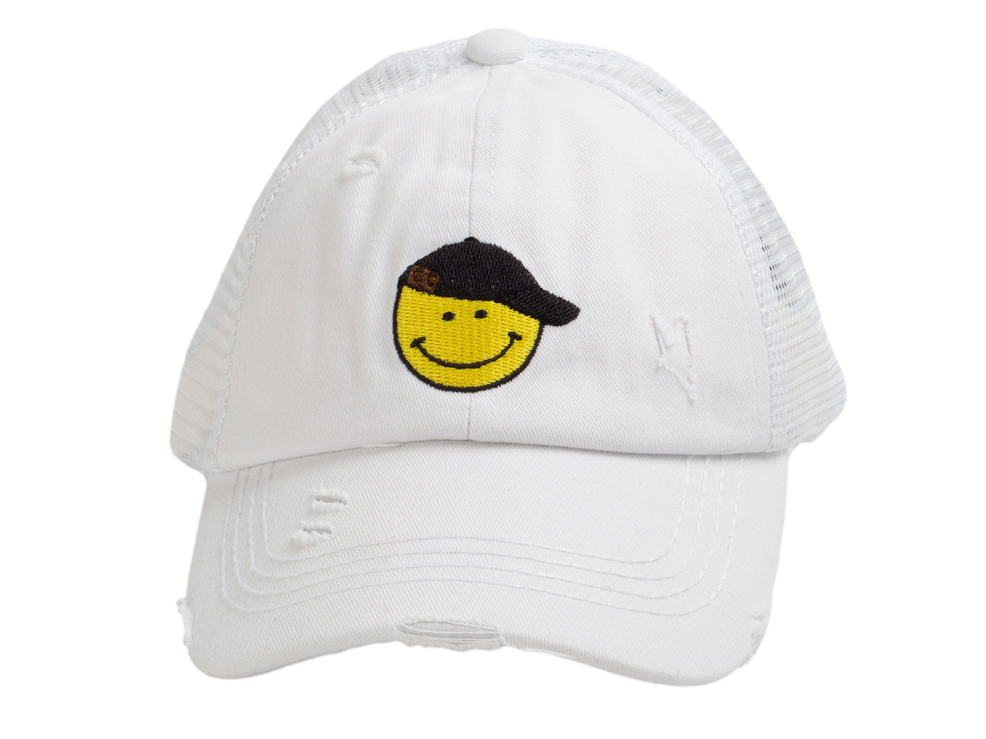 C.C Girls Smile Embroidered Criss Cross Cap Ponytail Hat - Picture 17 of 20