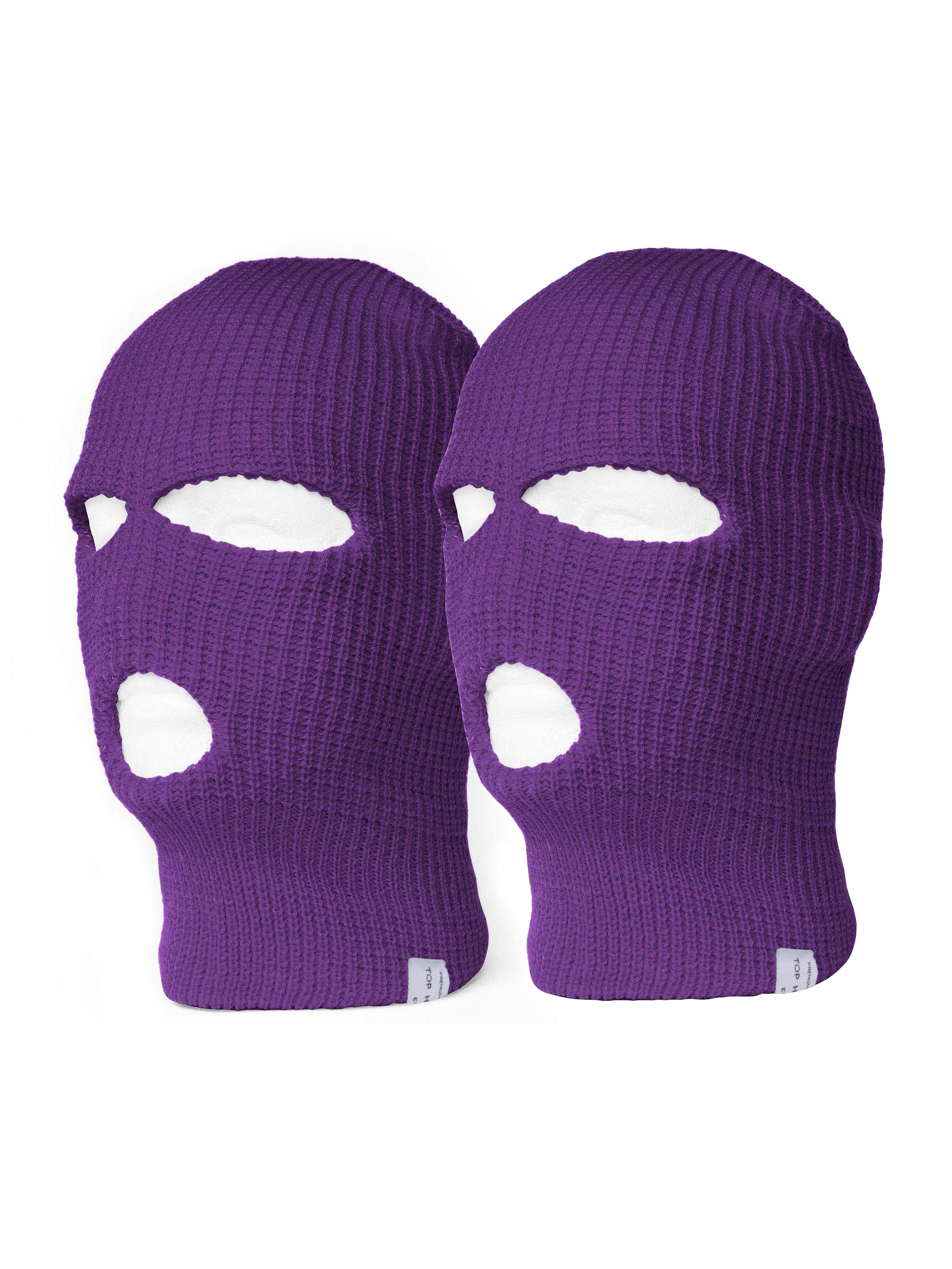 Paquete de 2 gorros superiores de 3 agujeros máscara facial de esquí pasamontañas - Imagen 16 de 20